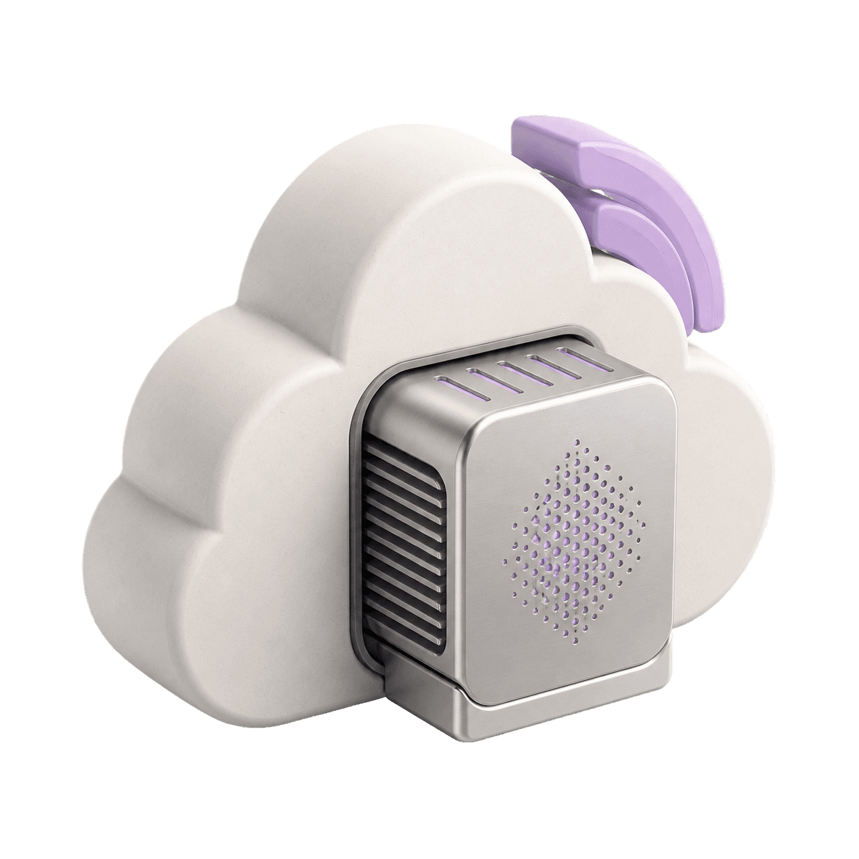 Sculptural cloud compute module representing supported cloud models