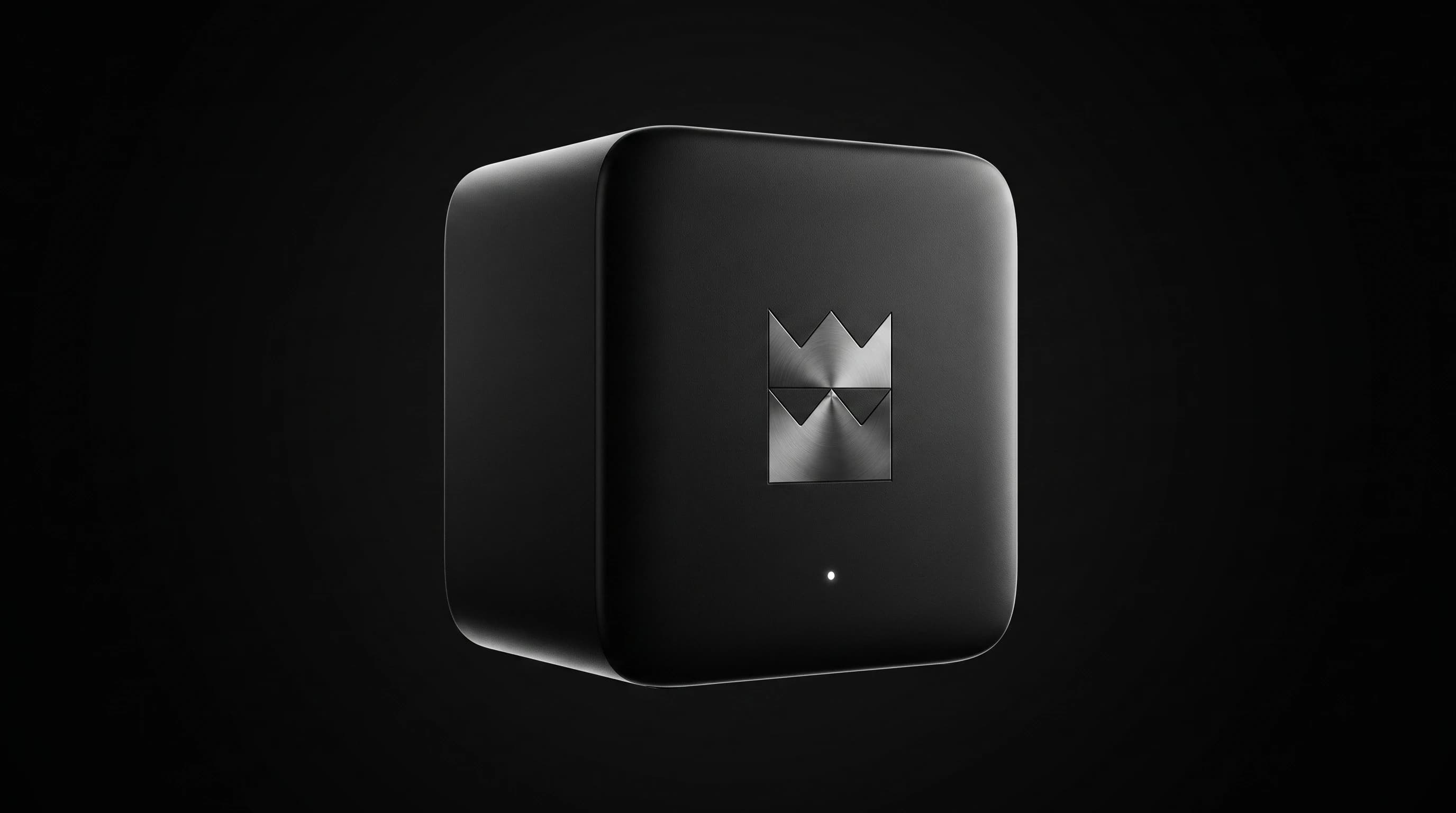 Black Attyn mini PC with a silver Attyn mark
